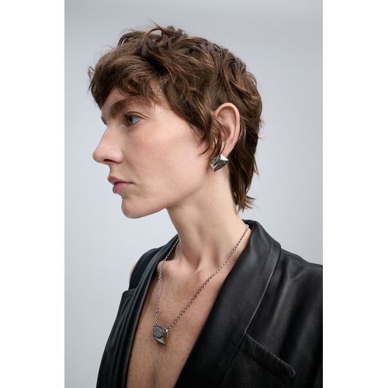 Brinco Midi Op Art Prata Boho